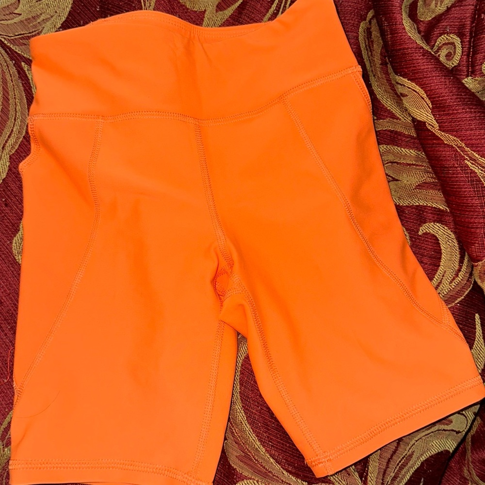 orange old navy biker shorts